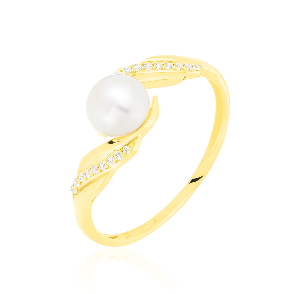 🦚 Damen Ring Gold 375 Zuchtperle Perlmutt Antoinette , Ring mit Stein