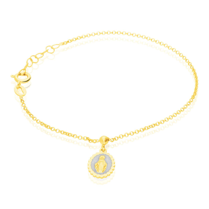 Bracciale in argento dorato con charm Madonna - Spannringe Damen | OROVIVO