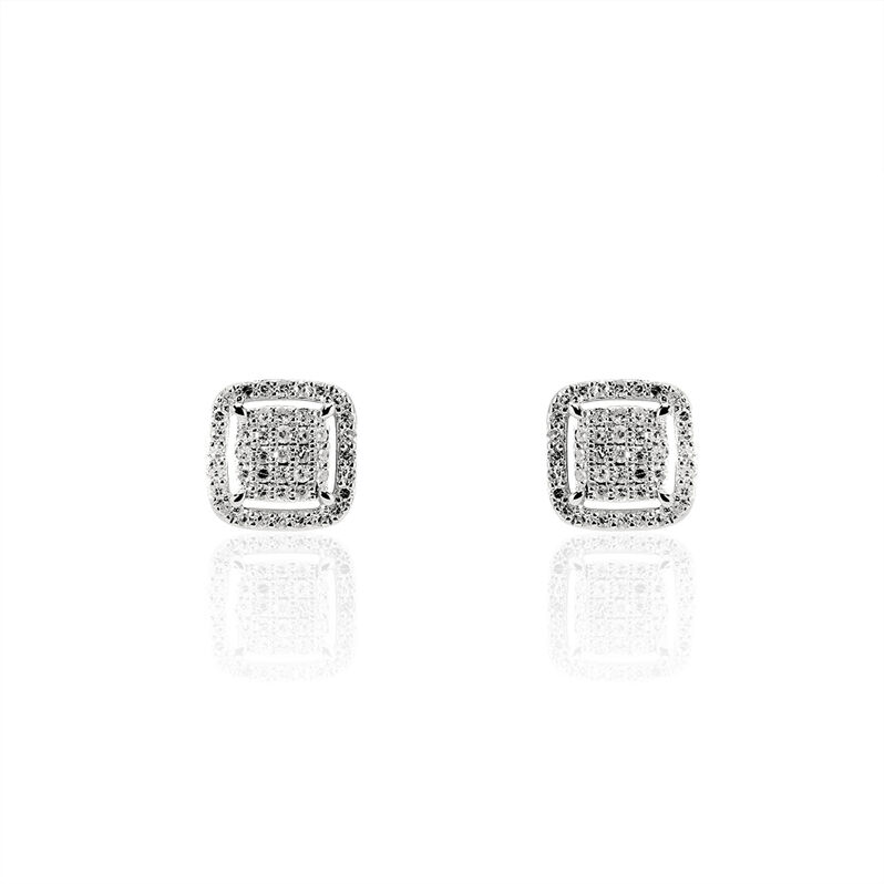 Boucles D'oreilles Puces Alessia Or Blanc Diamant - Spannringe Damen | OROVIVO
