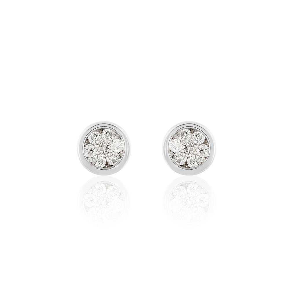 ELINA Damen Ohrstecker Wei&szlig;gold 375 (9 Karat) Diamant Wei&szlig; 0,09 ct