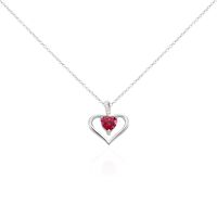 Damen Collier Silber 925 Zirkonia Rot Herz Arida Herz 1,20mm