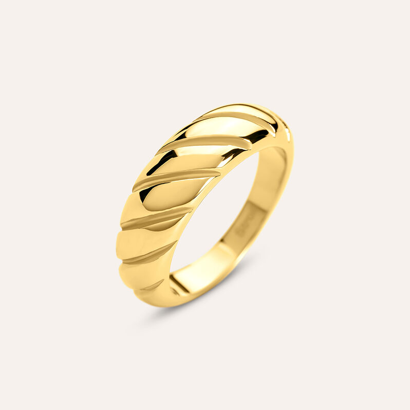 Anello Fascia Radiance Acciaio Dorato - Spannringe Damen | OROVIVO