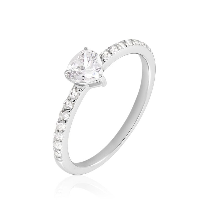 BILLIE Damen Ring Silber 925 Zirkonia Wei&szlig; 0,68 ct Herz - Verlobungsringe Damen | OROVIVO