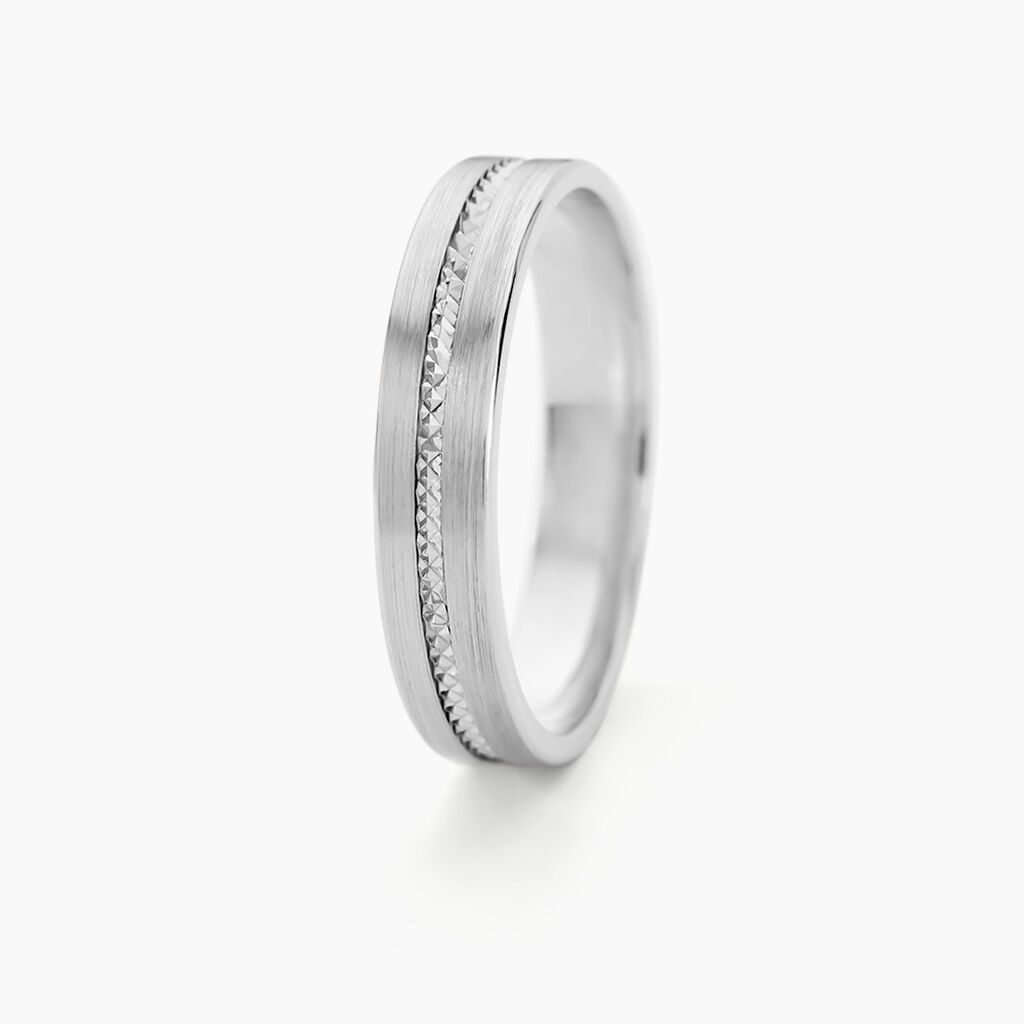 Alliance Nelcie Ruban Plat Argent Blanc - Spannringe Familie | OROVIVO