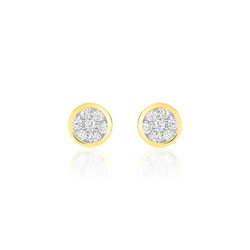 ELINA Damen Ohrstecker Gold 585 (14 Karat) Diamant Wei&szlig; 0,04 ct - Ohrstecker Damen | OROVIVO