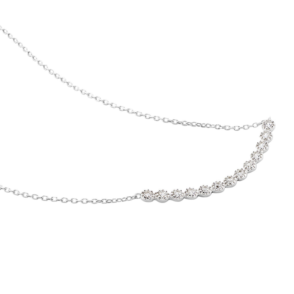 Damen Collier Weißgold 375 Zirkonia Kreis Aynsley - Halsketten Damen | OROVIVO