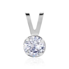 Anhänger Weißgold 375 Zirkonia Solitär 5mm - Schmuckanhänger Damen | OROVIVO