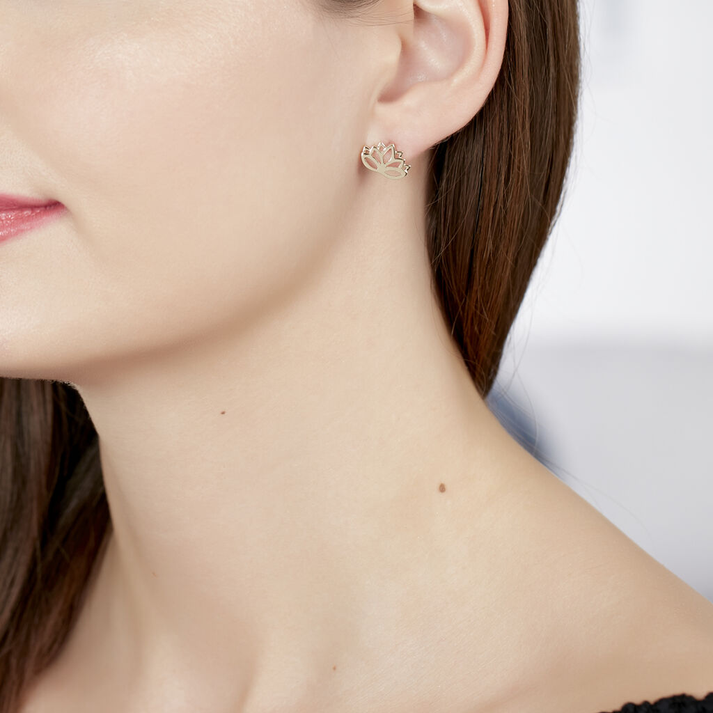 Boucles D'oreilles Plaque Or Abelie - Spannringe Damen | OROVIVO