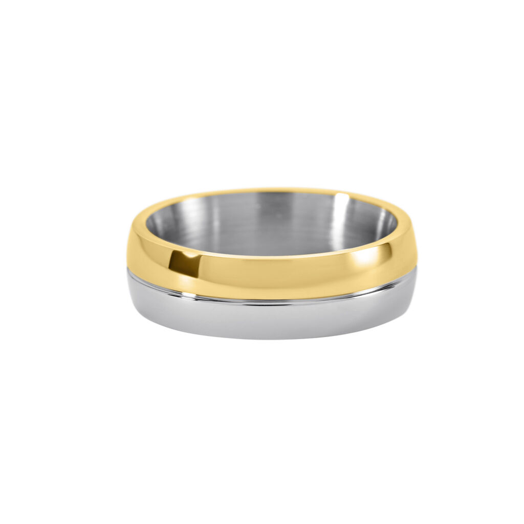 BOND Unisex Ring Edelstahl Bicolor Gold/Silber B 6 mm