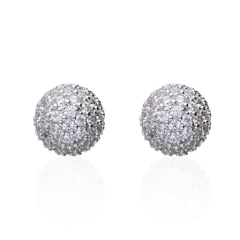 Orecchini a lobo in argento con pav√© di zirconi - Spannringe Damen | OROVIVO