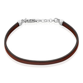 Herren Lederarmband Silber 925 Braun - Lederarmbänder Herren | OROVIVO