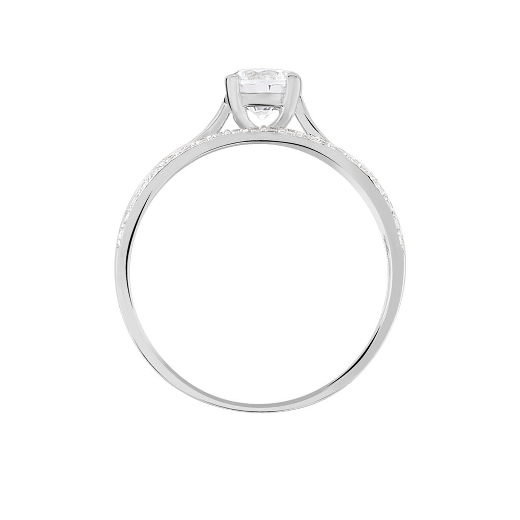 Damen Ring Wei&szlig;gold 375 (9 Karat) Zirkonia Wei&szlig;