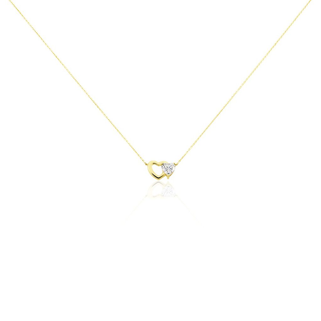 Halskette Gold 375 Zirkonia Herz Minzy, Collier mit Stein