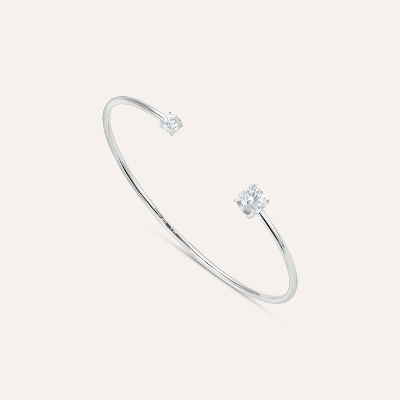 Bangle Punto Luce Silver Elegance Argento Rodiato Cubic Zirconia - Spannringe Damen | OROVIVO