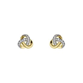 Damen Ohrstecker Gold 375 Diamant 0,0026ct Knot 4mm - Ohrstecker Damen | OROVIVO