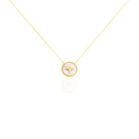 Damen Halskette Gold 375 Zirkonia Perlmutt Stern - Ketten mit Anhänger Damen | OROVIVO