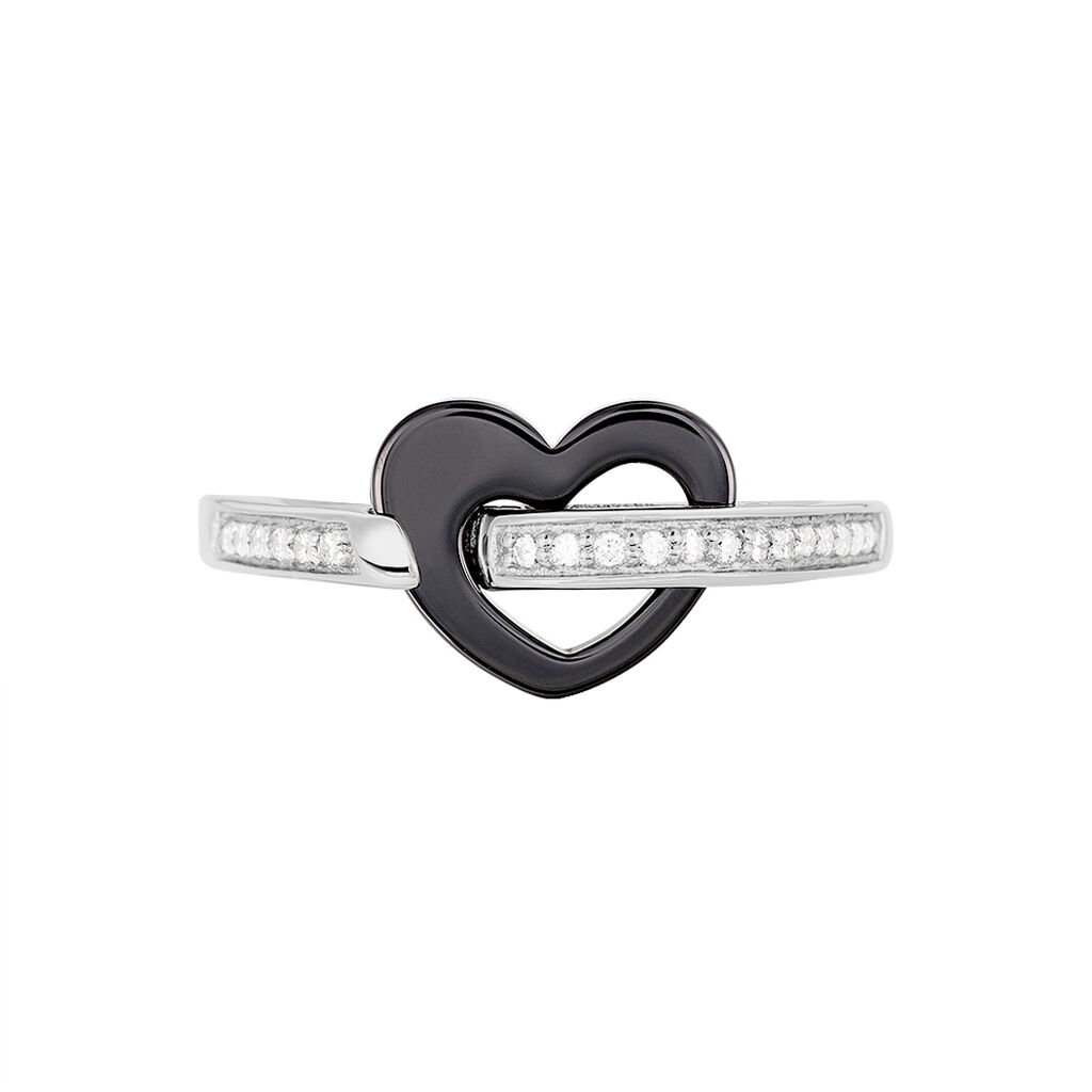 Bague Haydee Argent Blanc Céramique Et Oxyde De Zirconium - Spannringe Damen | OROVIVO