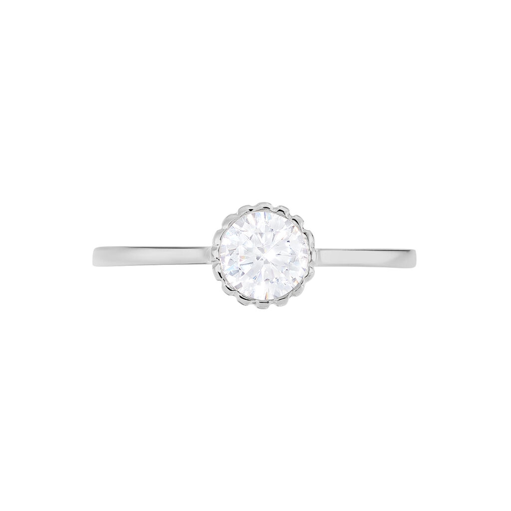 Bague Or Weiss Kadidia Solitaire Oxyde C - Spannringe Damen | OROVIVO