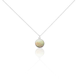 Damen Halskette Weißgold 375 Perlmutt Zirkonia - Ketten mit Anhänger Damen | OROVIVO