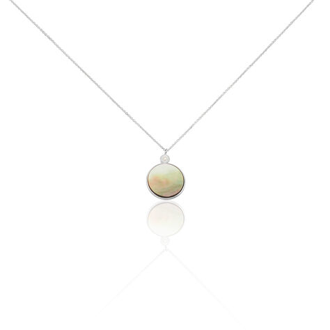 Damen Halskette Weißgold 375 Perlmutt Zirkonia - Halsketten Damen | OROVIVO