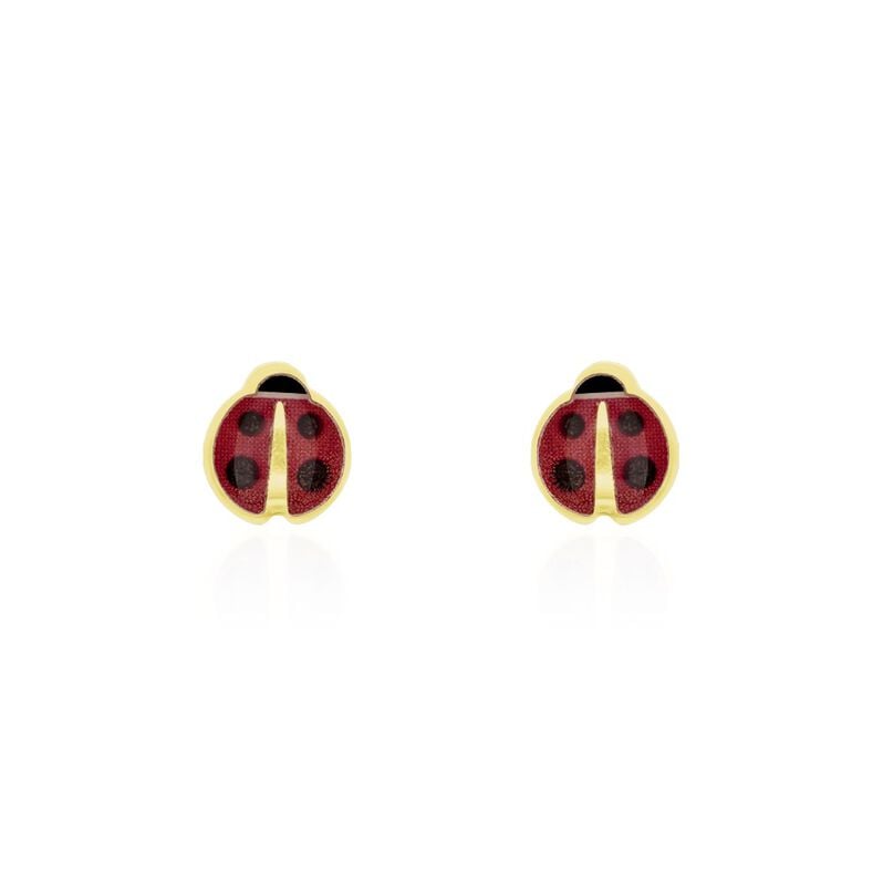 Boucles D'oreilles Puces Helidie Coccinelle Or Jaune - Spannringe Kinder | OROVIVO
