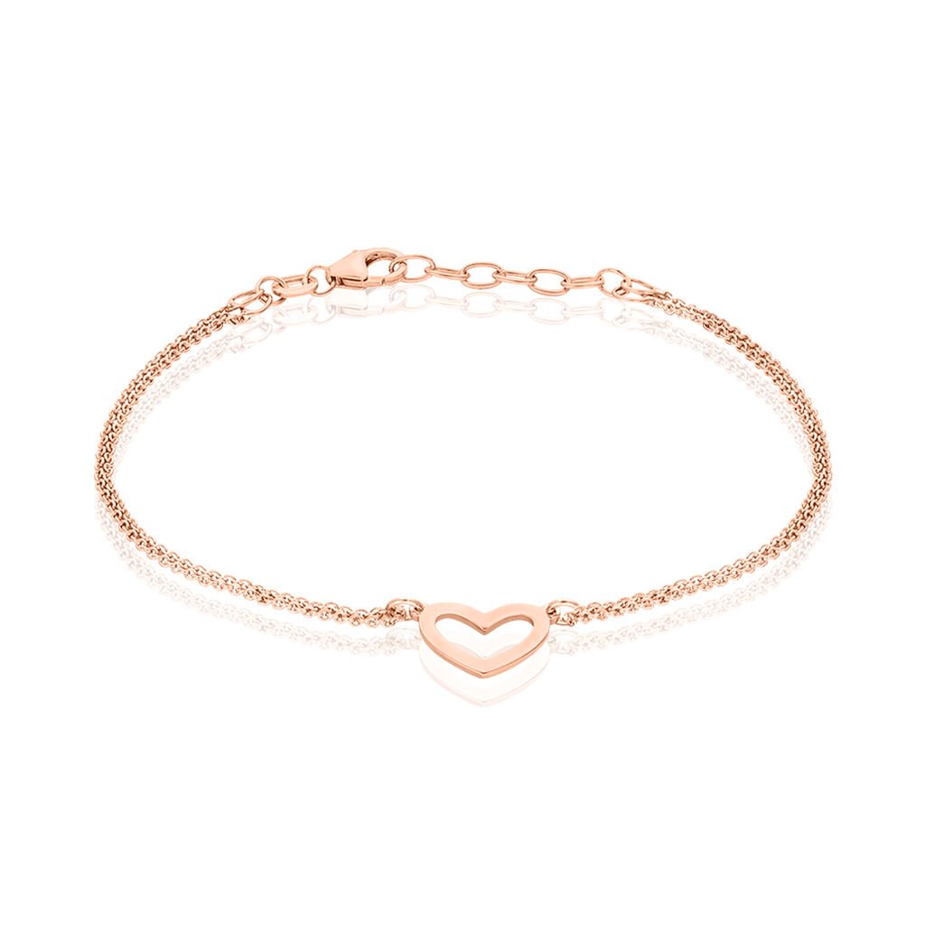 KADLIN Damen Armband Silber rosevergoldet 925 Herz B 1 mm, Armband ohne Stein