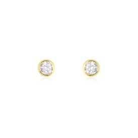 Damen Ohrstecker Gold 375 Zirkonia 3mm - Ohrstecker Damen | OROVIVO