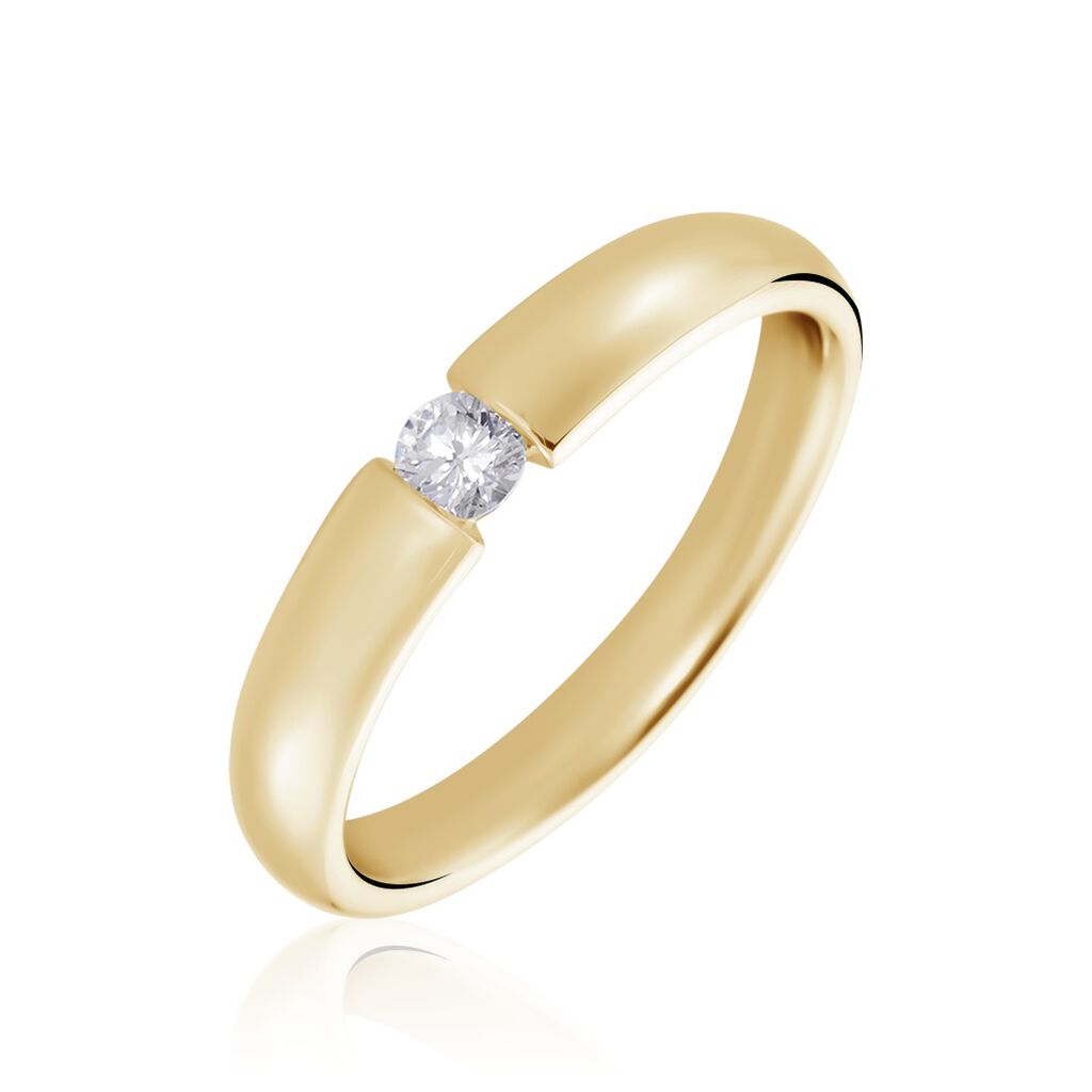 Lisboa Damen Ring Gold 375 (9 Karat) Diamant Wei&szlig; 0,1 ct