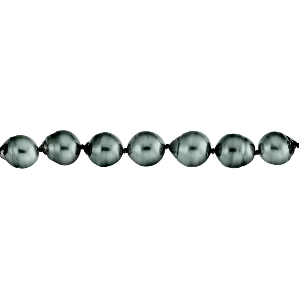 GELLA Damen Armband Wei&szlig;gold 585 (14 Karat) Tahitiperle Schwarzer Perlmutt Ball