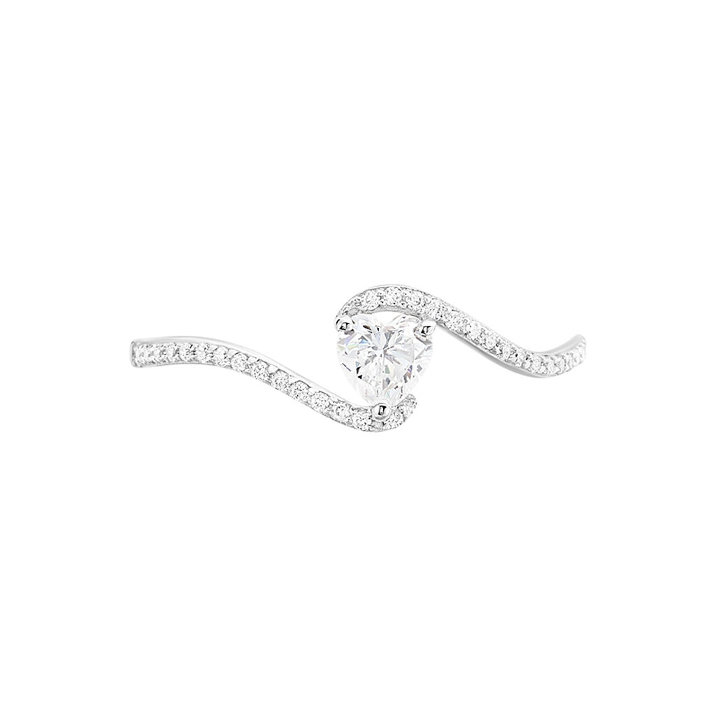 Bague Ariles Or Blanc Oxyde De Zirconium - Spannringe Damen | OROVIVO