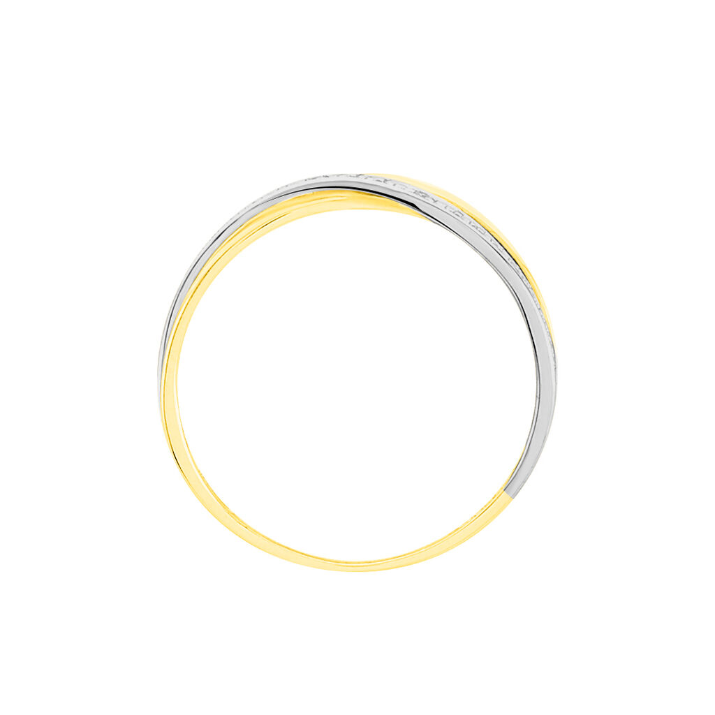 BICI Damen Ring Gold Tricolor 375 (9 Karat) Diamant Wei&szlig; 0,01 ct B 6 mm