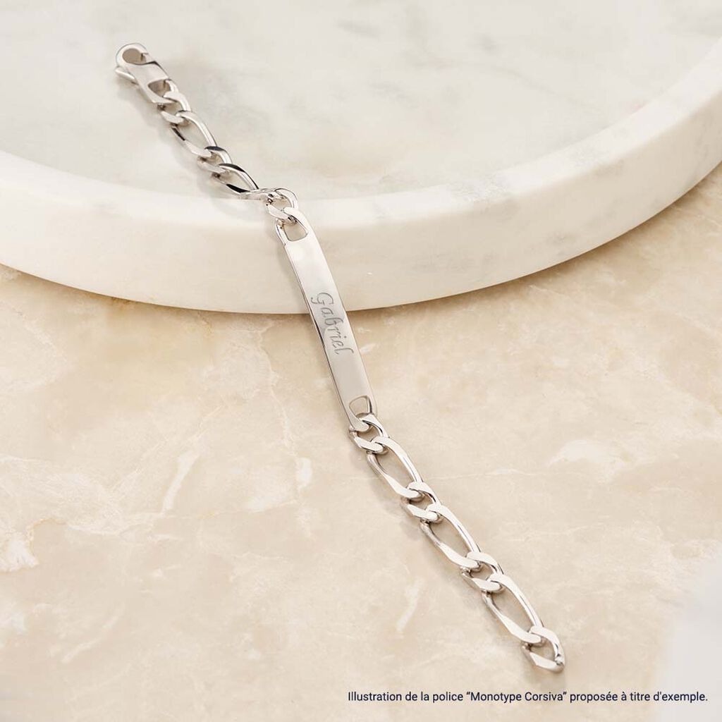 Bracelet Identité Poline Argent Blanc - Spannringe Herren | OROVIVO