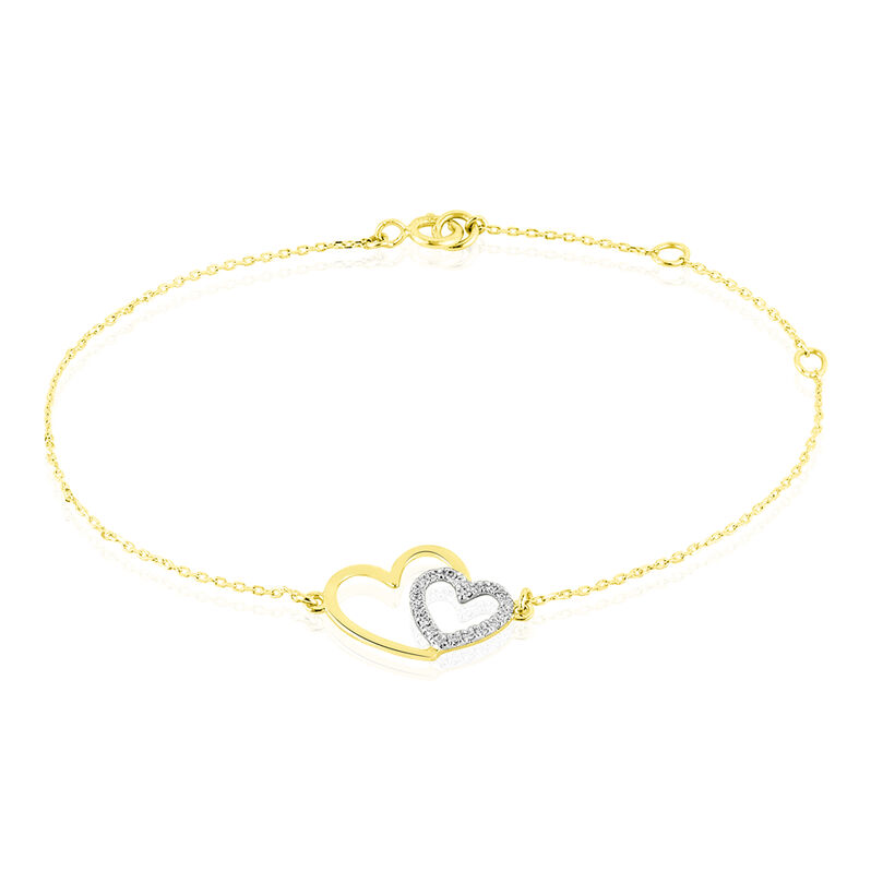Bracelet Or Jaune Marineta Cœur Oxydes De Zirconium - Spannringe Damen | OROVIVO