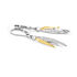 PAMINA Damen Ohrringe Lang Silber Bicolor Gelb/Silber 925 Zirkonia Wei&szlig; 0,28 ct Palmblatt