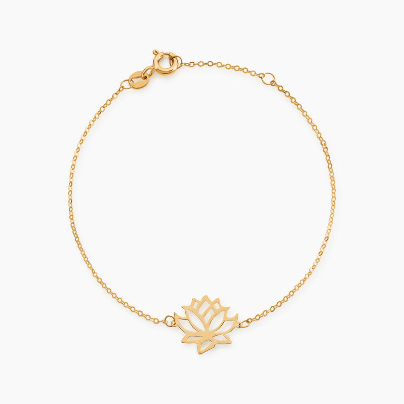Bracelet Or Jaune Nevia Fleur De Lotus - Spannringe Damen | OROVIVO