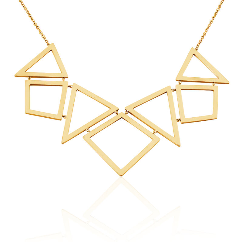Collier geometrique Acier Dore - Spannringe Damen | OROVIVO