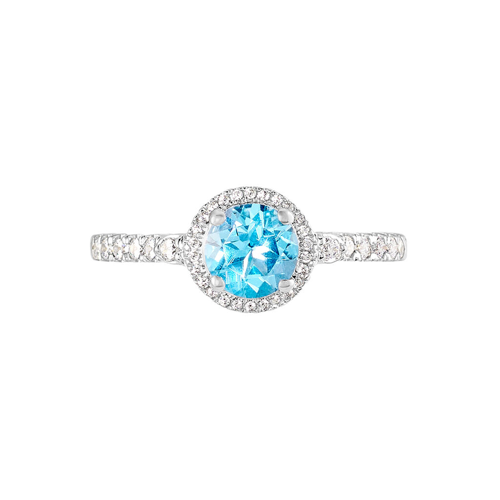 Damen Ring Weißgold 585 Topas Blau 1,07ct Feli  - Ringe mit Stein Damen | OROVIVO
