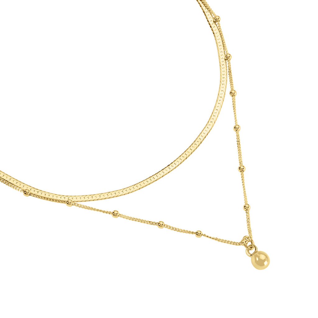KARIMA Damen Collier Silber vergoldet 925 Ball B 2 mm - Halsketten Damen | OROVIVO