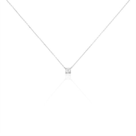 Damen Collier Weißgold 375 Diamant 0,07ct Viereck Illusion Pastille - Halsketten Damen | OROVIVO
