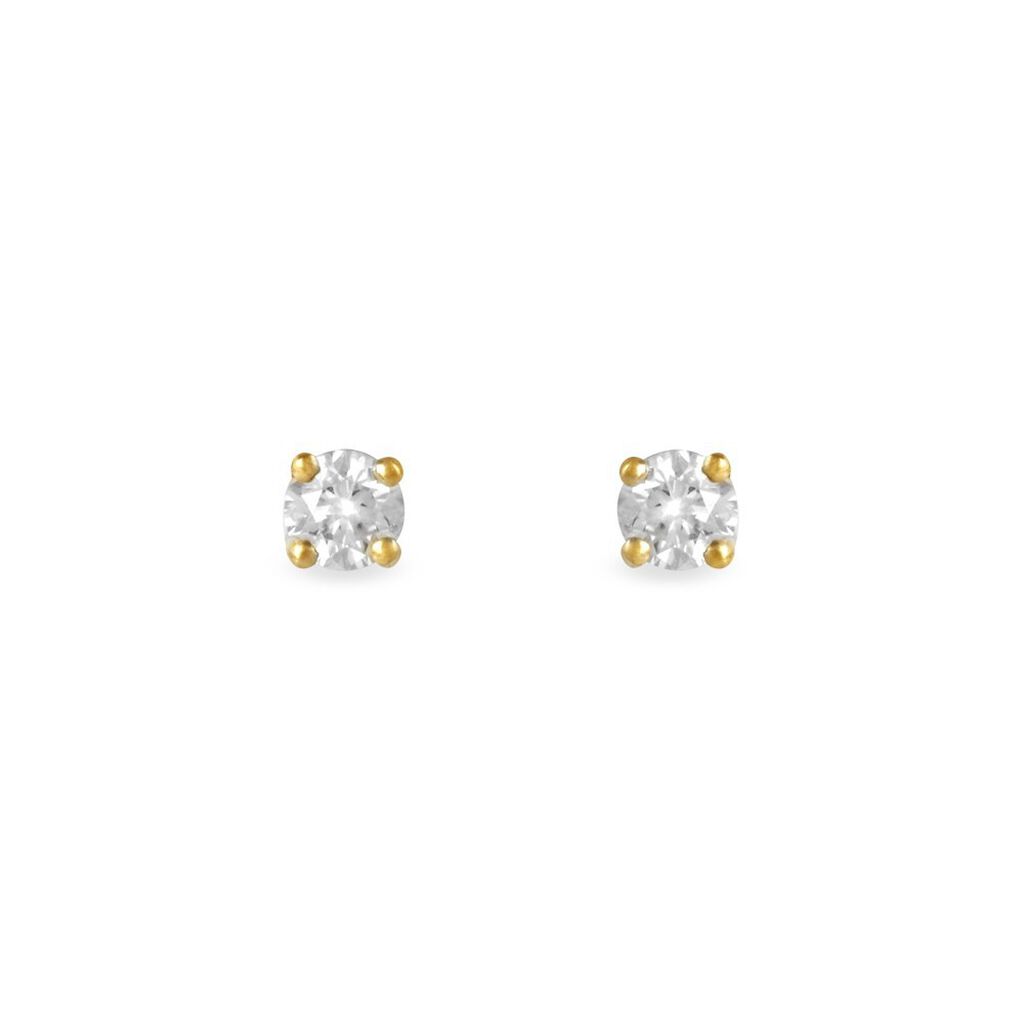 Boucles D'oreilles Puces Collection Victoria Or Jaune Diamant - Spannringe Damen | OROVIVO