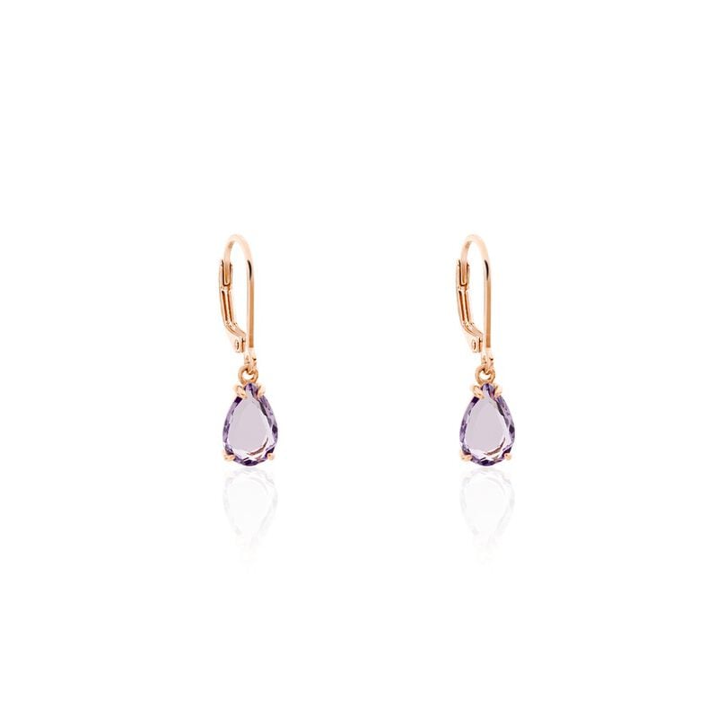 ROSWITA Damen Ohrringe Lang Silber rosevergoldet 925 Amethyst Violett 1,58 ct - Ohrh&auml;nger Damen | OROVIVO