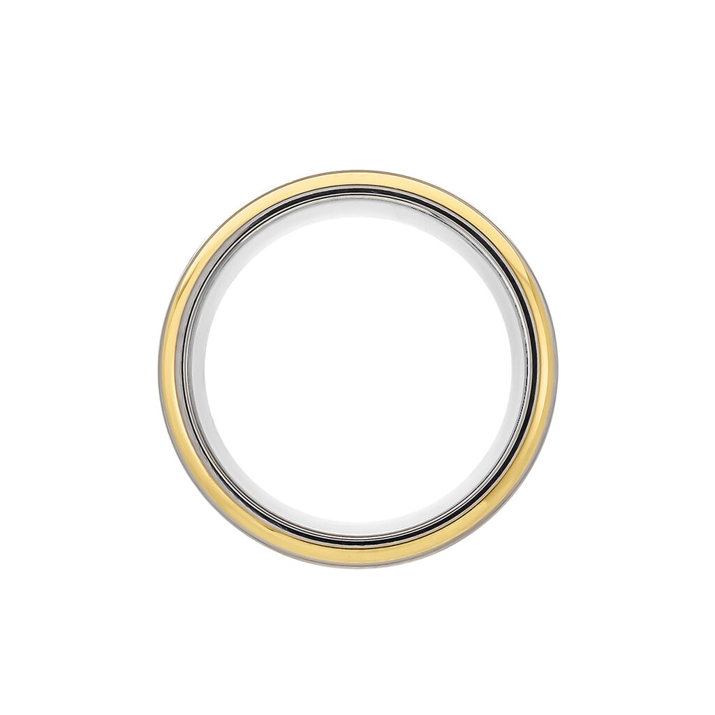  Ring Titan Bicolor Gelb/Silber Diamant 0,03ct 5,00mm  - Ringe mit Stein  | OROVIVO