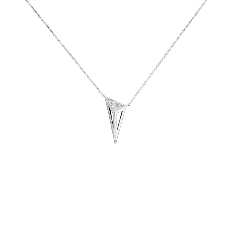 PENKA Damen Collier Silber 925 Zirkonia Wei&szlig; Dreieck - Halsketten Damen | OROVIVO