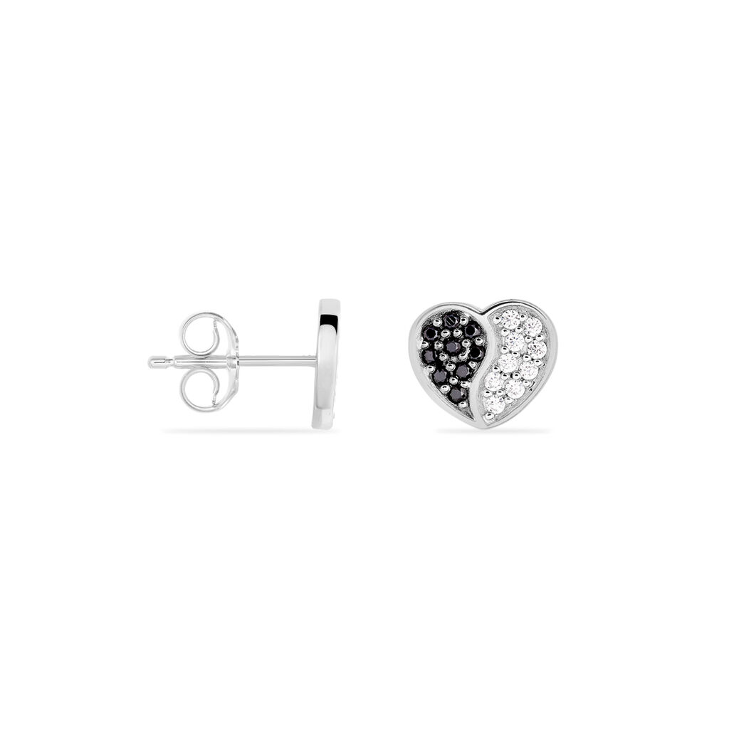 Damen Ohrstecker Silber 925 Zirkonia Herz - Ohrstecker Damen | OROVIVO