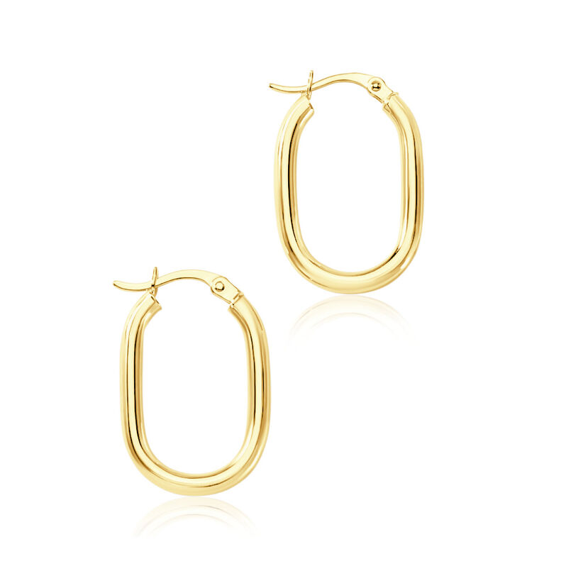 Oval Damen Creolen Gold 375 (9 Karat) - Creolen Damen | OROVIVO