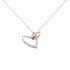 HERZ 2 OV Damen Collier Edelstahl Bicolor Doppelherz