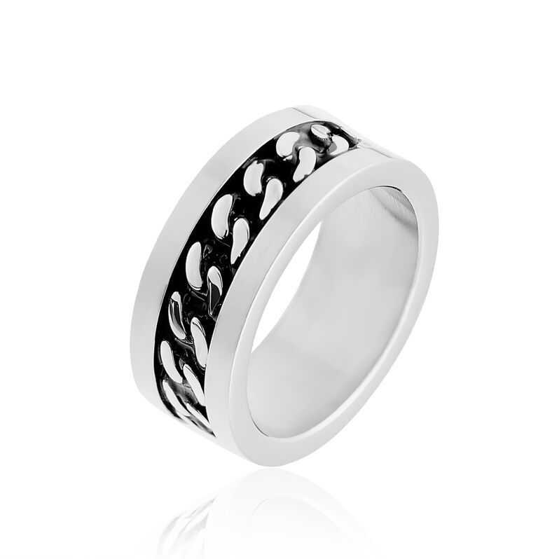 Bague Gaston Acier Blanc - Spannringe Herren | OROVIVO