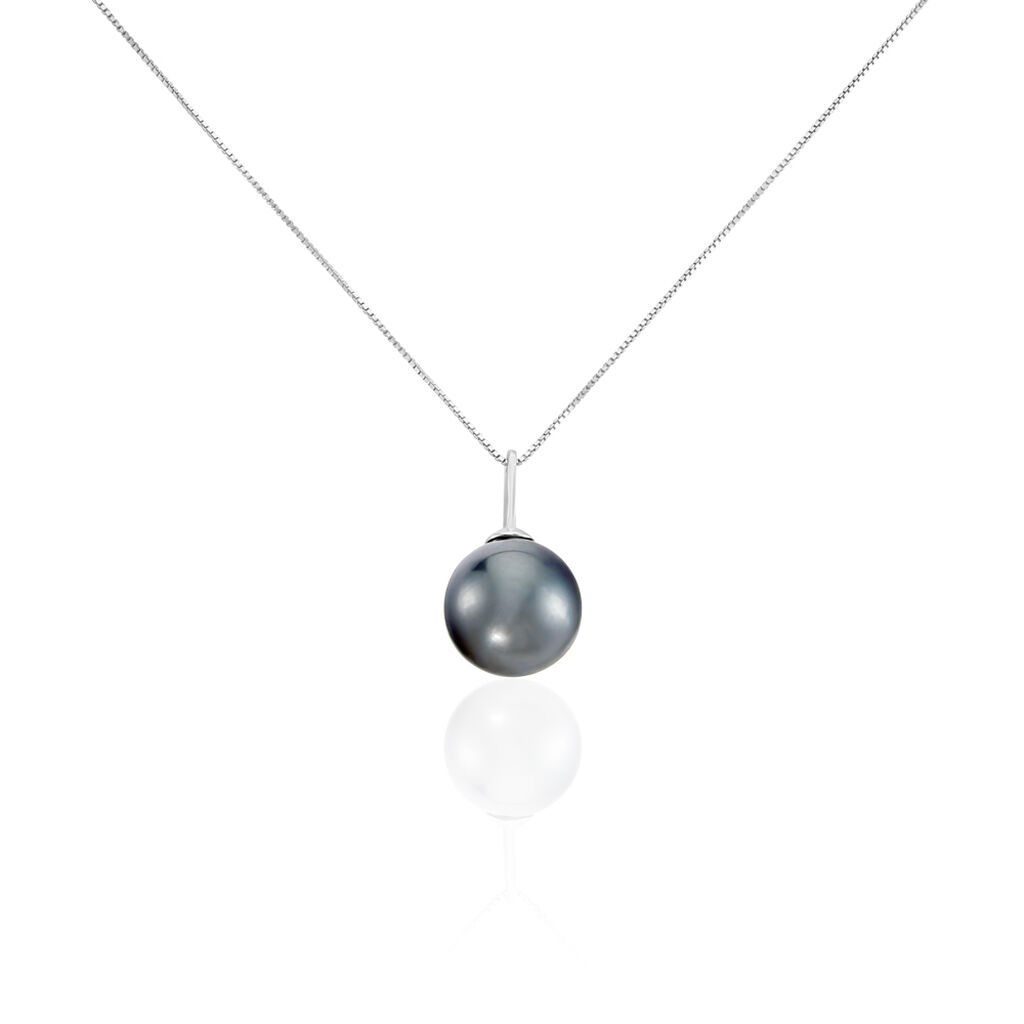 Collier Semi-baroque Or Blanc Perle De Culture De Tahiti - Spannringe Damen | OROVIVO