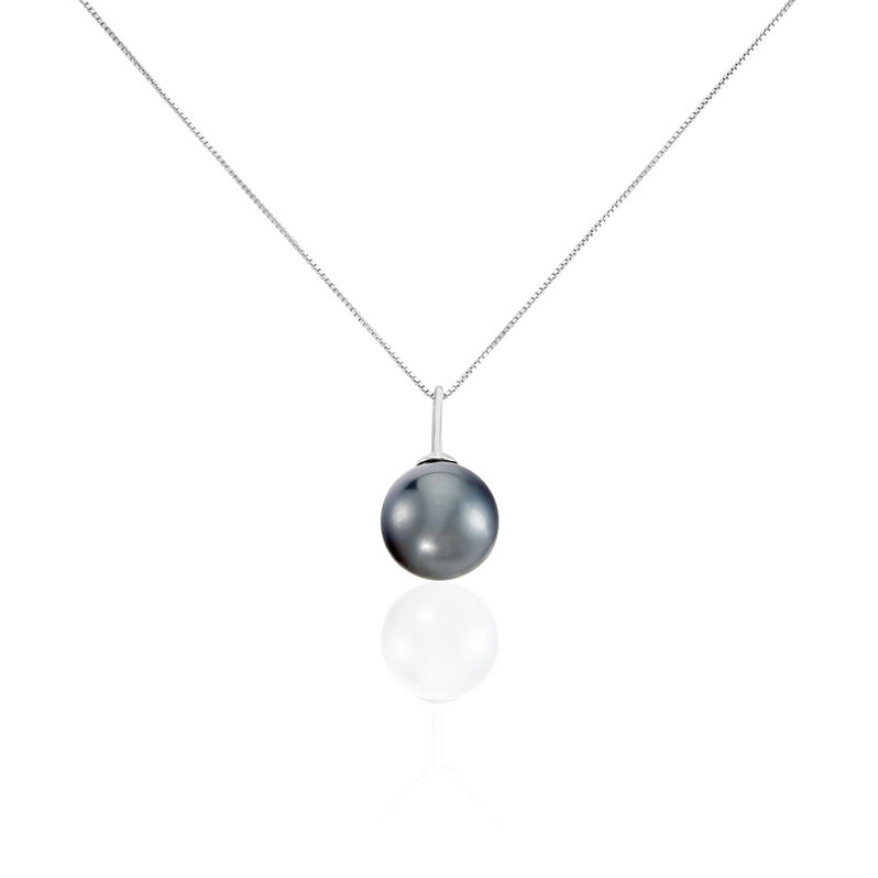Collier Semi-baroque Or Blanc Perle De Culture De Tahiti - Spannringe Damen | OROVIVO