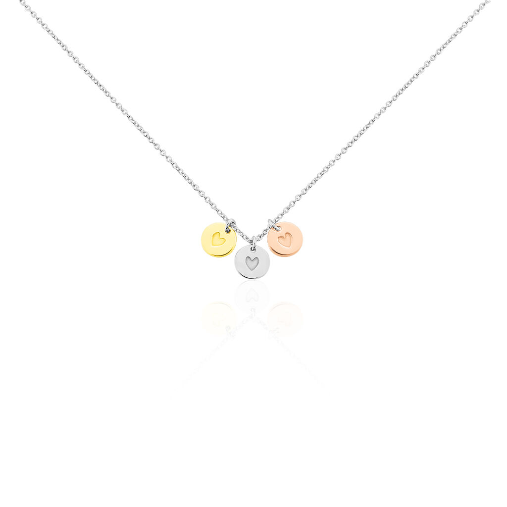 Halskette Silber 925 Tricolor Vergoldet Herz - Herzketten Familie | OROVIVO